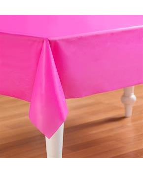 Bright Pink Plastic Tablecover 54" high x 108" Wide