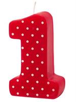 #1 Red Polka Dot Candle