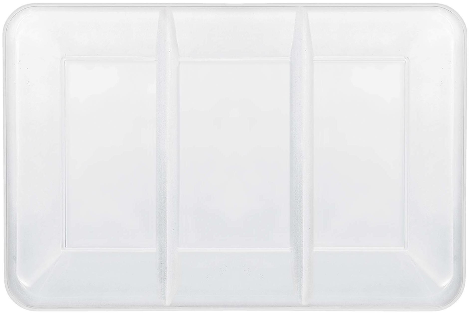 White Plastic Rectangular Sectional Tray 