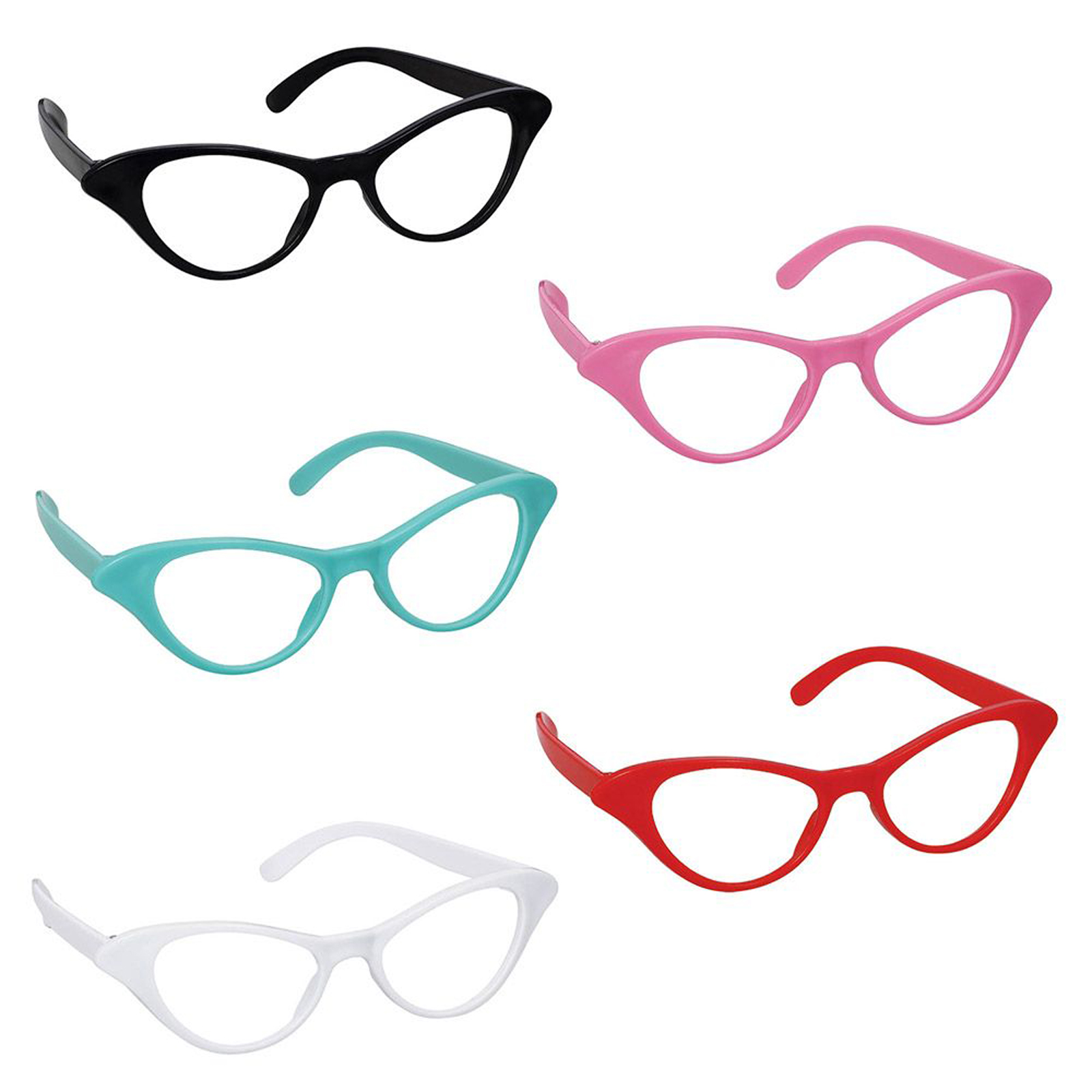 50s Cat Style Assorted Glasses (10) - PartyBell.com