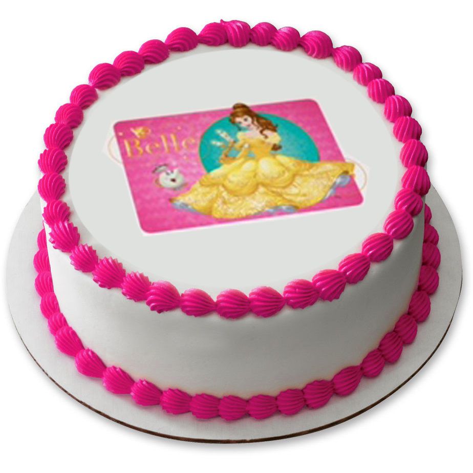 Edible cake image Disney Belle : : Grocery