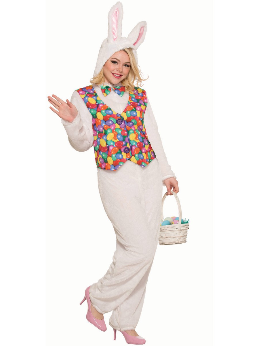 Easter Bunny Costume Jumpsuit with Vest Adult STD - PartyBell.com