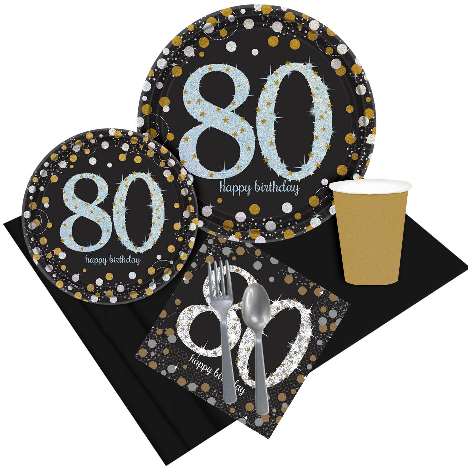 Sparkling Celebration 80th Birthday Party Pack for - PartyBell.com