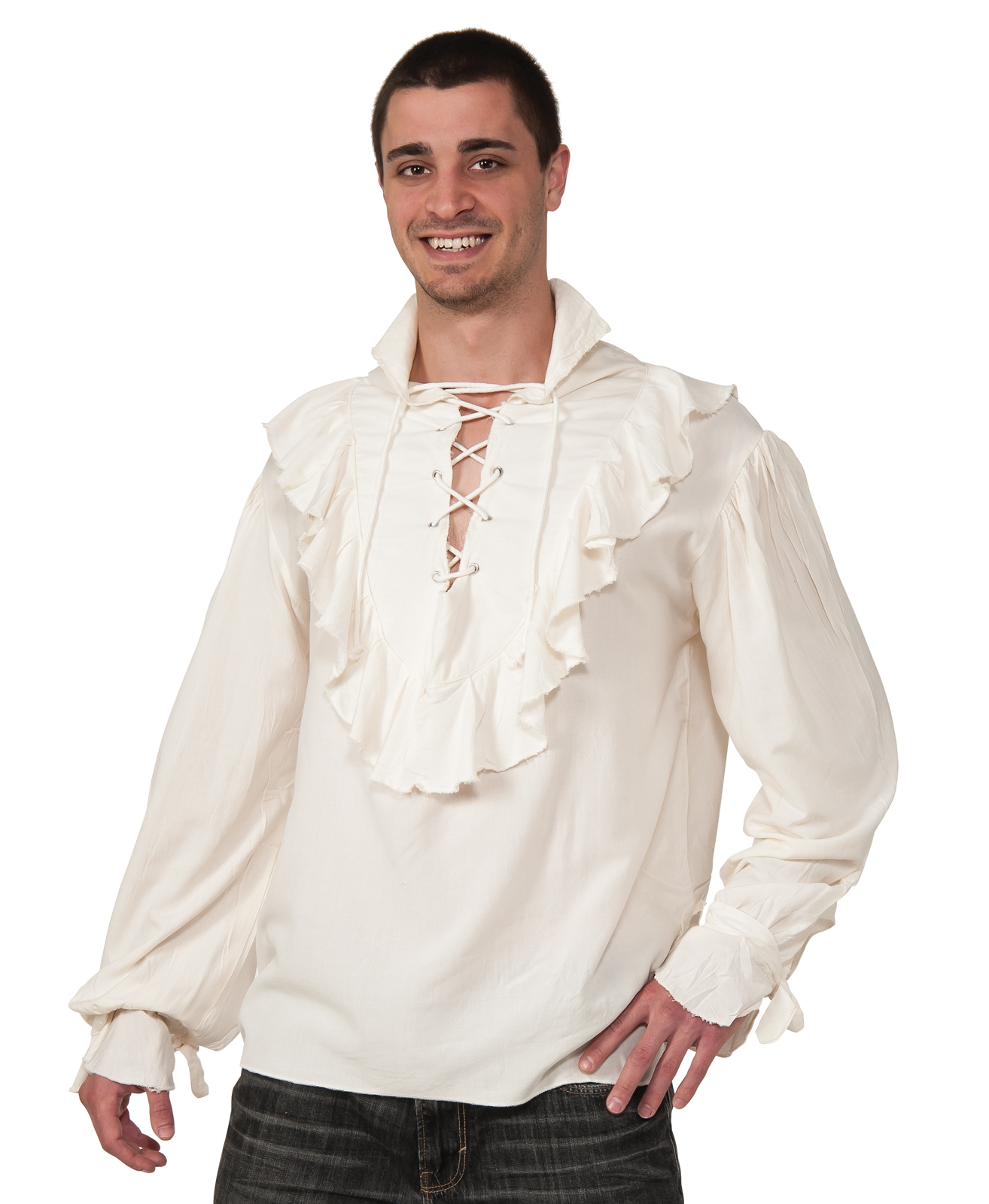 Fancy White Pirate Shirt Adult - PartyBell.com