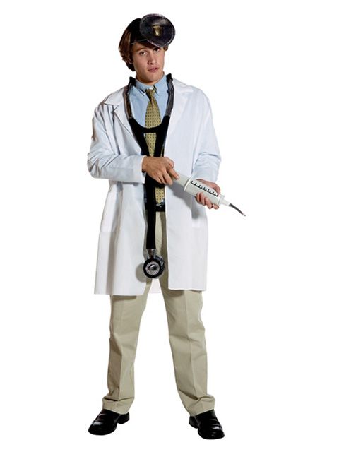 Plain Lab Coat Adult Costume - PartyBell.com