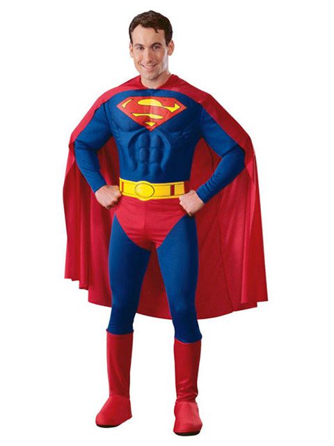 Superman Muscle Chest Deluxe Adult Costume - PartyBell.com