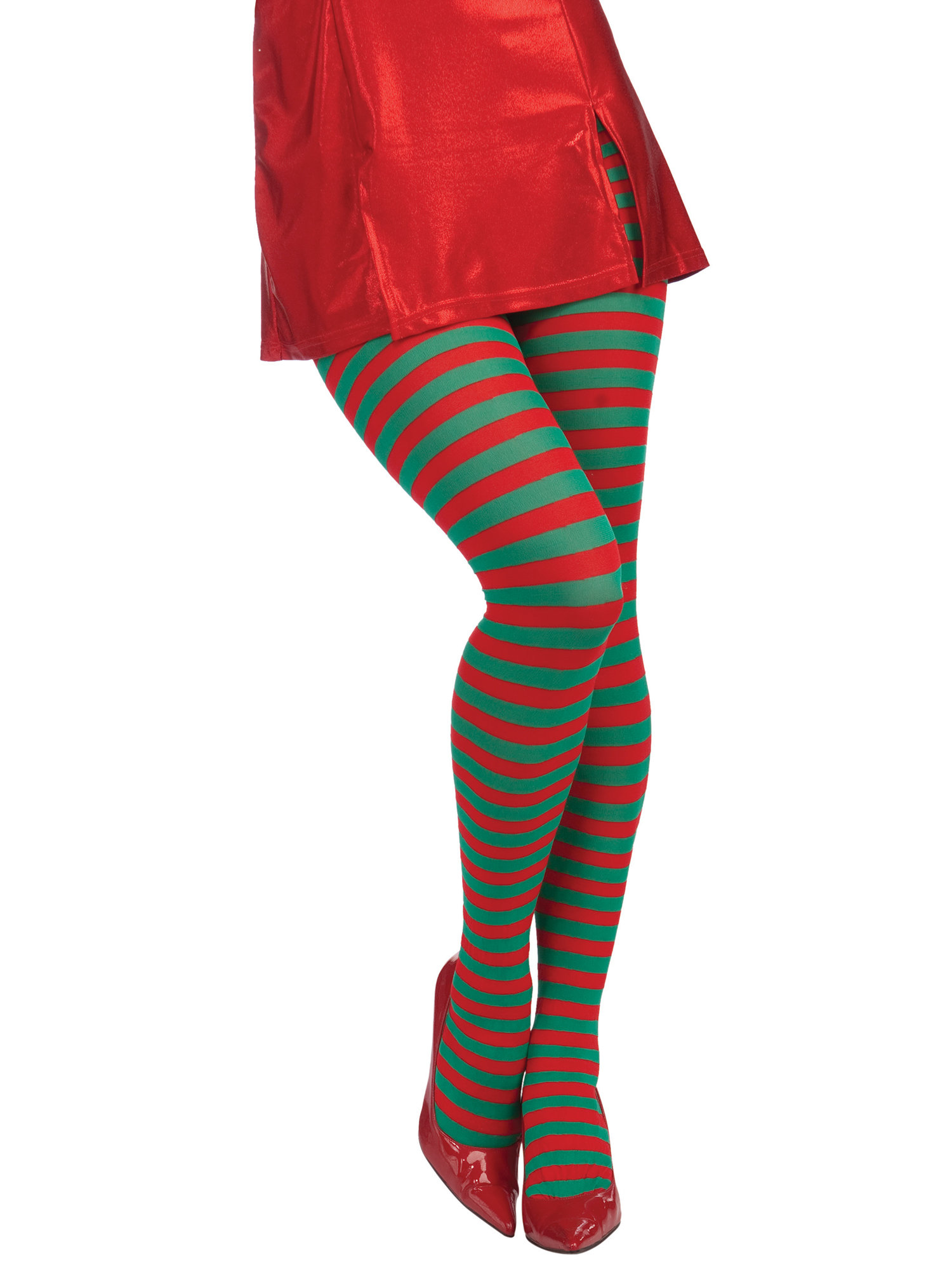 Christmas Striped Red/Green Tights
