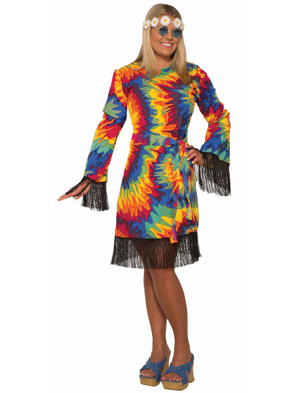 Hippie Tye Dye Dress - Plus Costume - PartyBell.com
