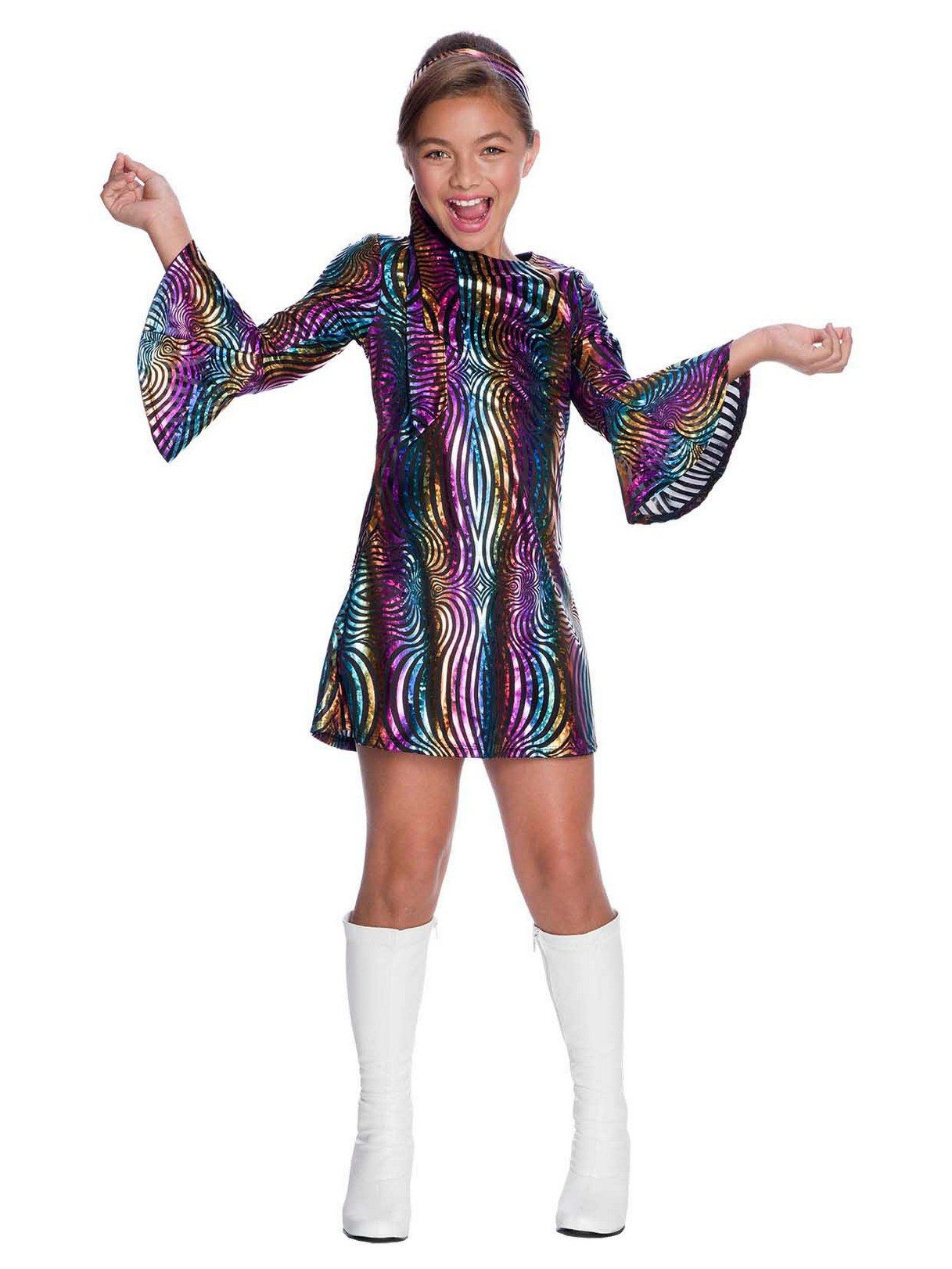 Rainbow Swirl Disco Diva-Child Costume - PartyBell.com