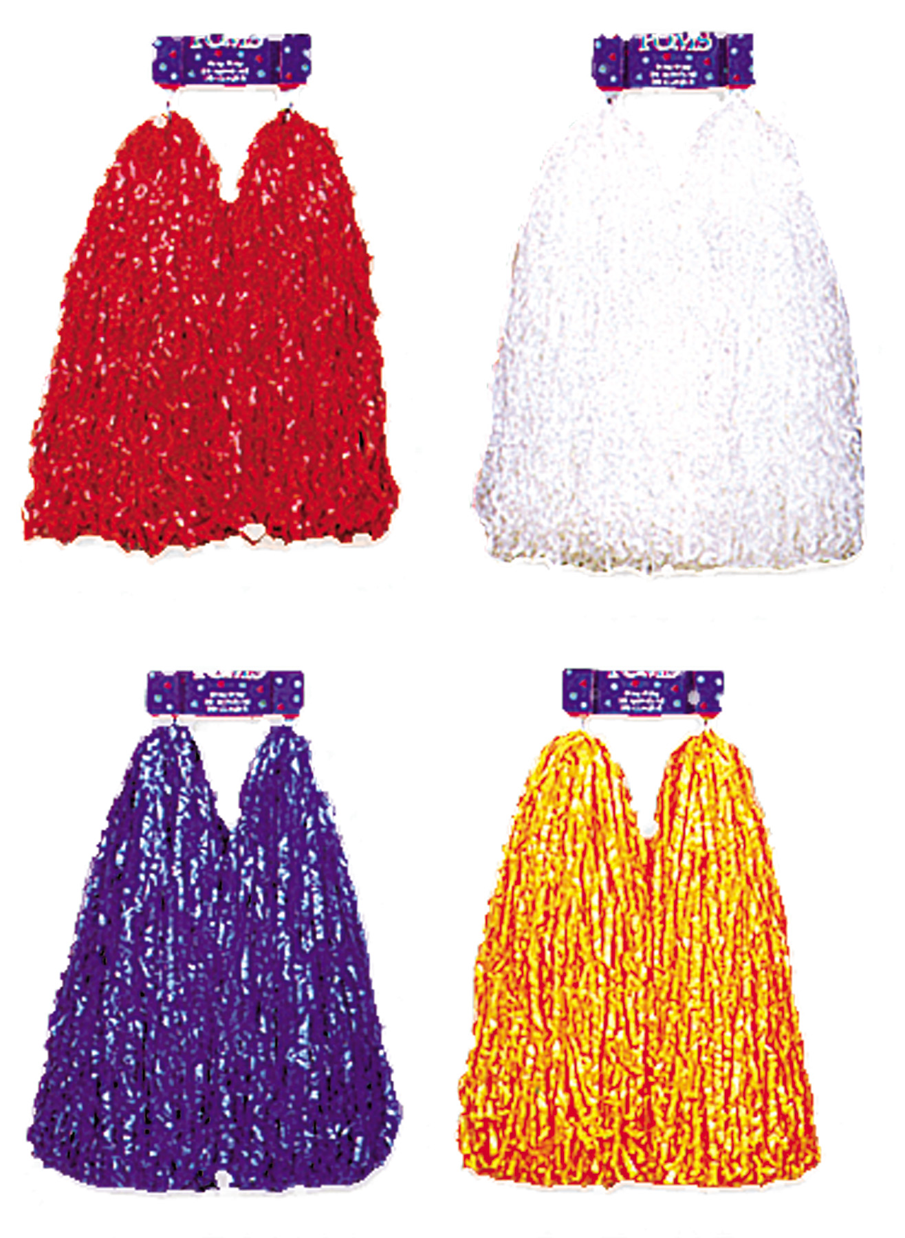 Pom Poms Plastic Red Cheer - Partybell.com