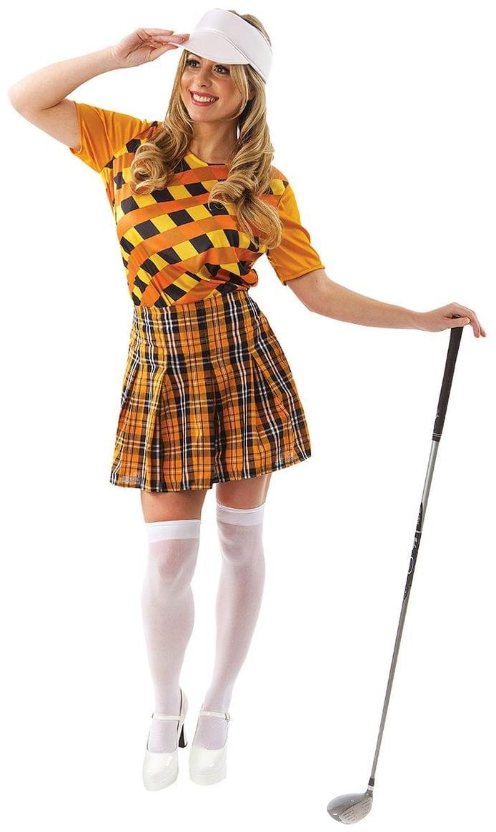 Male Golfer Costume (Orange & Black)