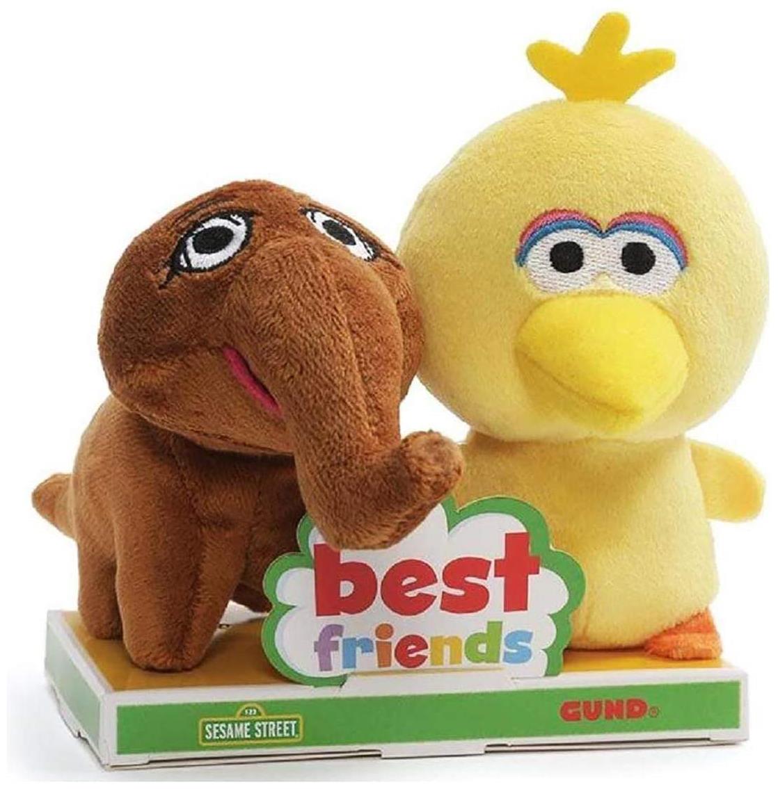 Sesame Street Big Bird And Mr Snuffleupagus 4 Inch Bff Plush Set