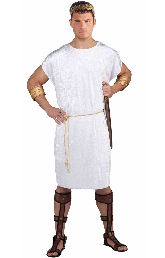 Adult Male White Greek God Costume Tunic - PartyBell.com