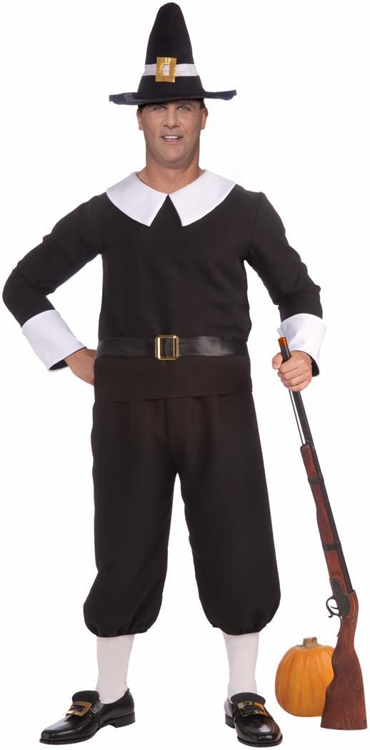 Thanksgiving Colonial Male Pilgrim Costume Adult Plus - PartyBell.com