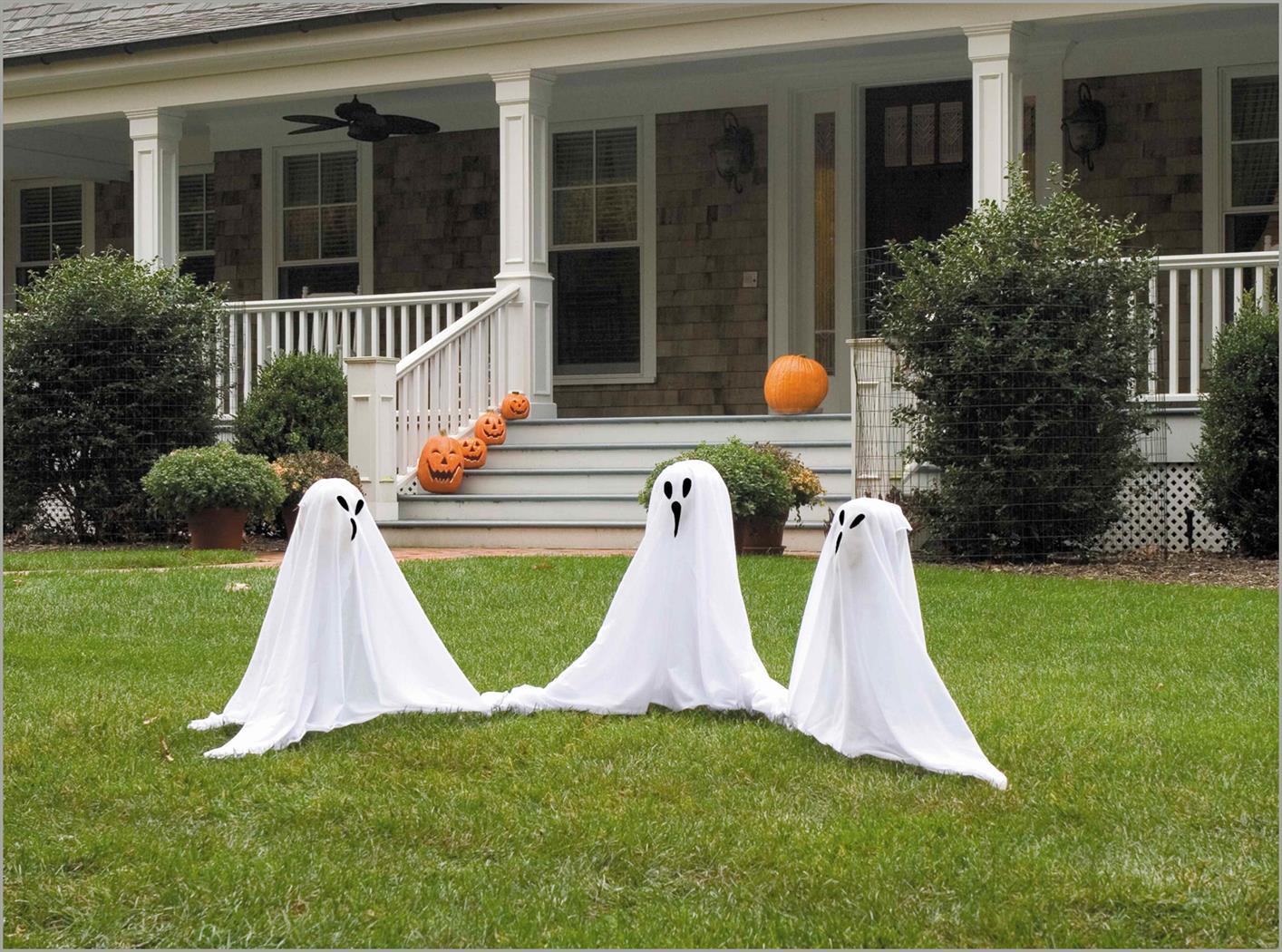 19" Tall Light Up Lawn Ghosts Outdoor Halloween Decoration  PartyBell.com