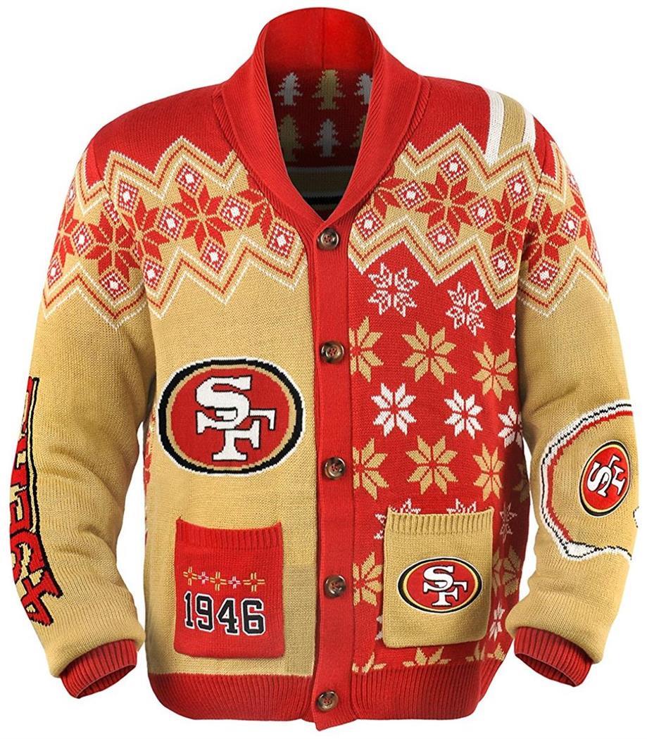 San Francisco 49Ers NFL Adult Ugly Cardigan Sweater