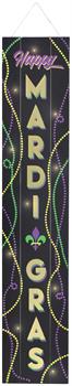 46 in. Light-Up Mardi Gras MDF Plank Sign