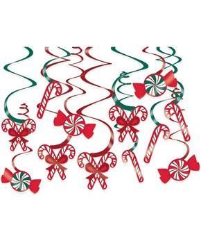 Candy Cane Swirl Decorations