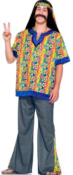 Mens Flower Power Hippie Costume 