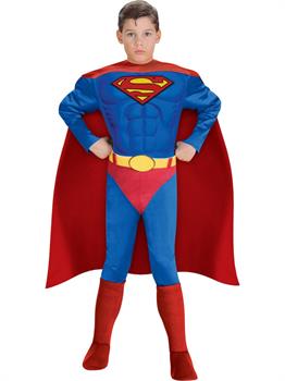 Deluxe Muscle Chest Superman Child Costume - PartyBell.com