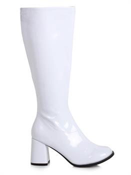 Women's 3 inch Wide Width White GoGo Boot - PartyBell.com