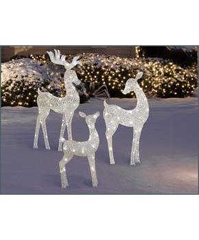 4 Foot Christmas Reindeer Family Flat-tastic Light Up Lawn Decoration