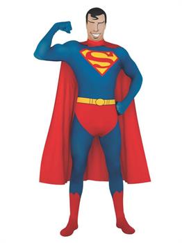 DC Comics - 2nd Skin Superman Costume- Adult (Medi 