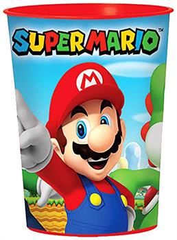 Super Mario Bros Red Plastic Water Bottle, 20 oz - PartyBell.com