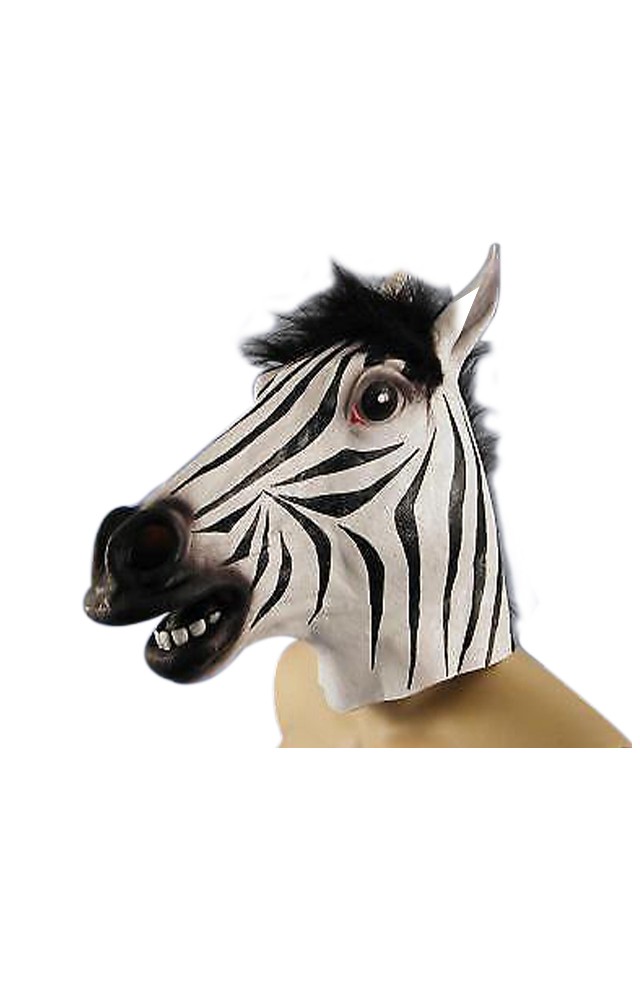 Zebra Animal Full Face Adult Costume Mask - PartyBell.com